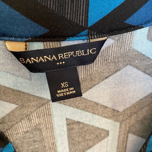 Banana Republic Turquoise/Black Geometric Dress XS - Picture 7 of 11